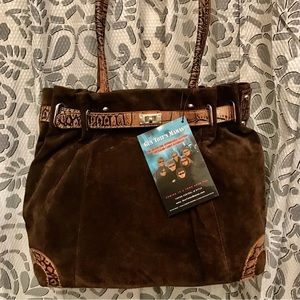 Conceal Carry Purse by Gun Toten Mamas. Dark Brown suede with croc accents. NWT